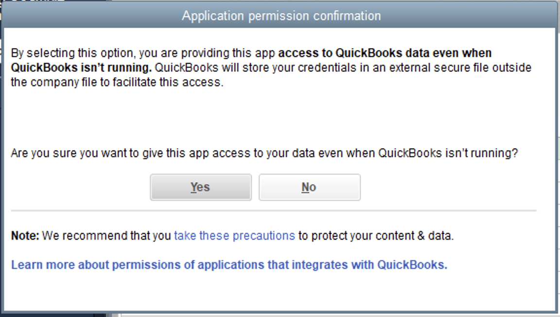 Confirm allowing access