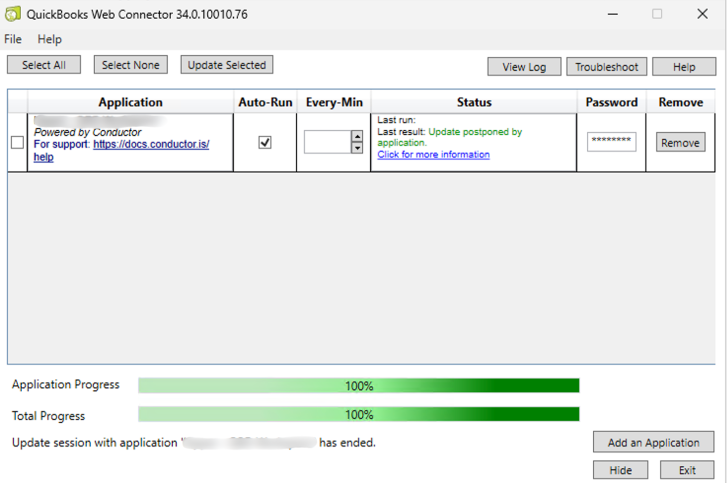 Web Connector syncing with Kipper